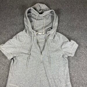 Soft Surroundings Women's Gray Short Sleeve Hooded Dress - Size S